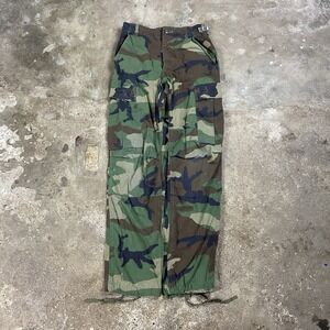 Vintage 80s U.S. Army BDU Cargo Pants Size X-Small Woodland Camo Military Wear